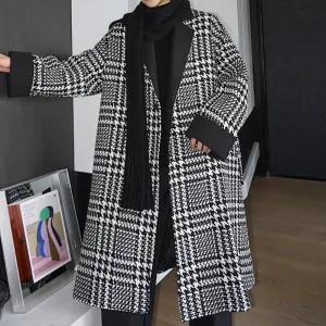 Woolen Double-breasted Mid-length Thickened Coat