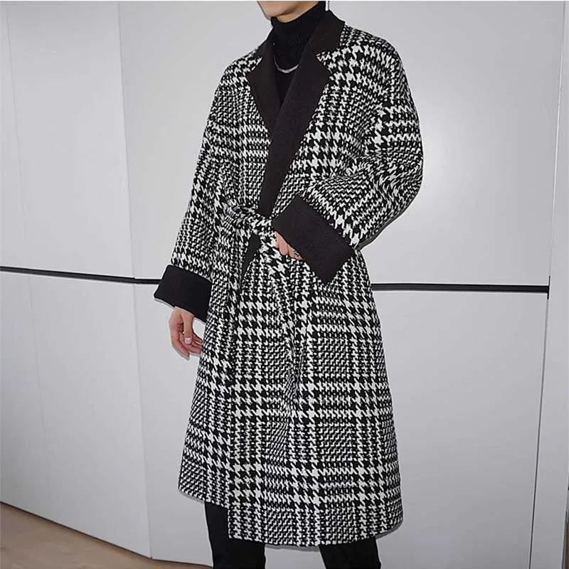 Woolen Double-breasted Mid-length Thickened Coat