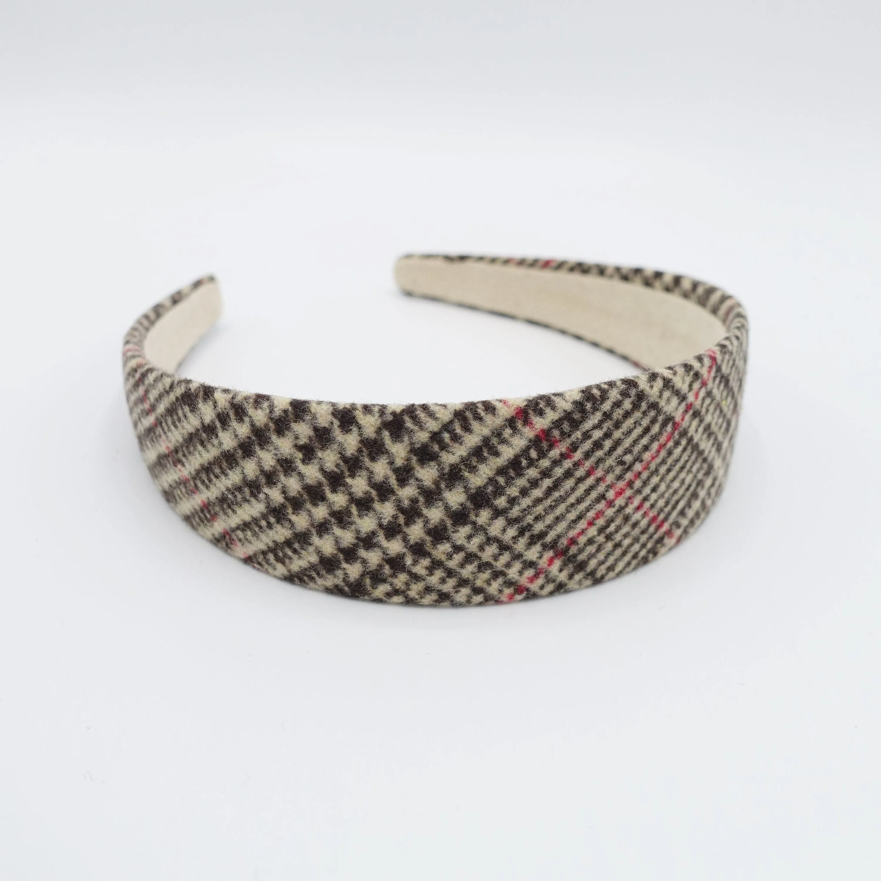 woolen plaid houndstooth headband Fall Winter basic hair accessory for women